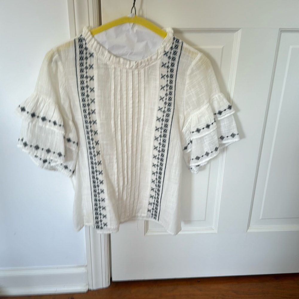 Zara linen short sleeve top